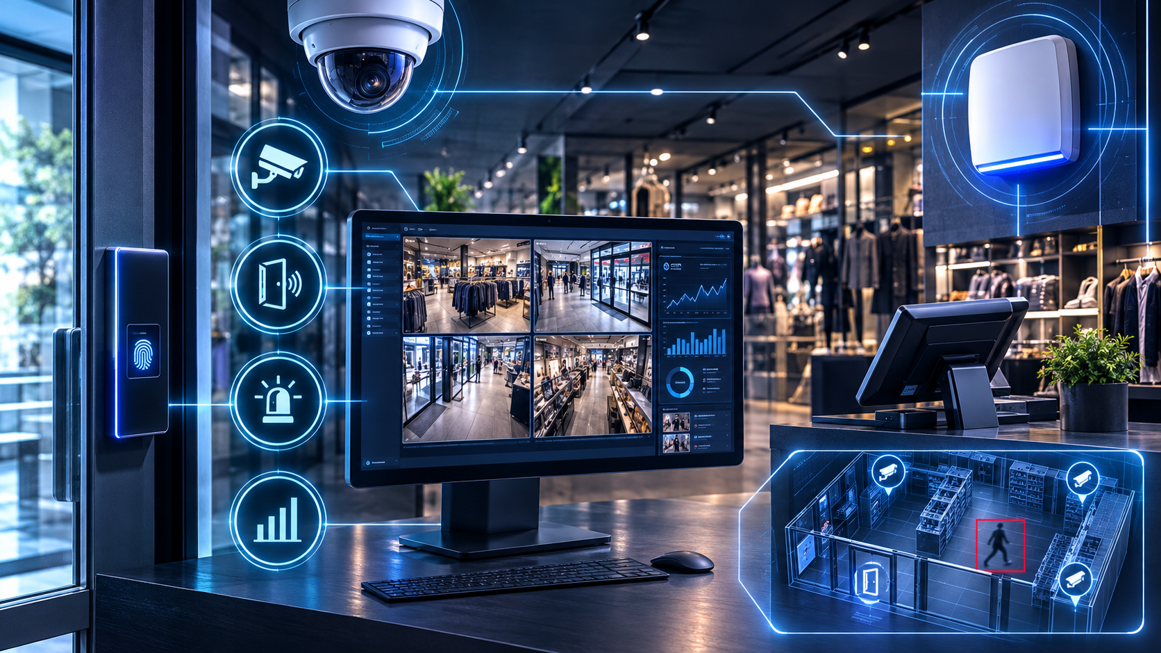 Supervision vidéo et sécurité pour commerce de proximité