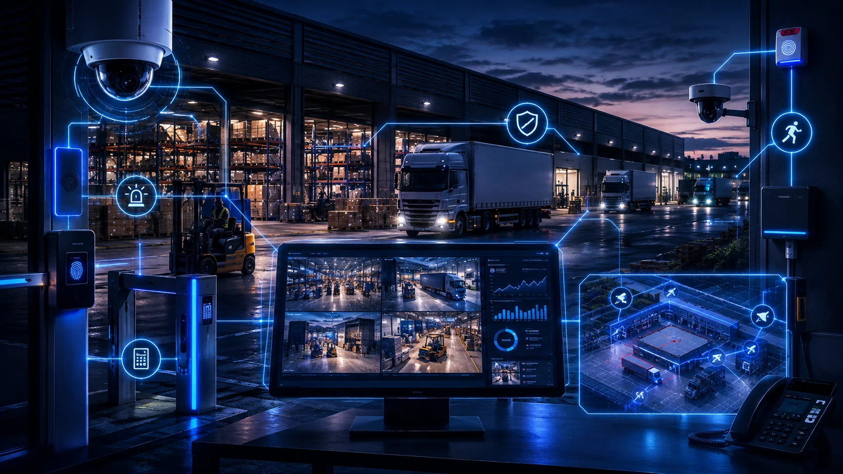 Supervision sécurité pour entrepôt et plateforme logistique