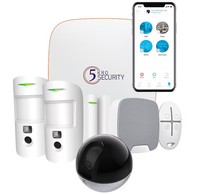 Pack de sécurité résidentielle 5kro Security avec capteurs, caméra et application mobile